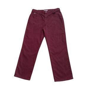 LEE Womens Size 14 Short Maroon Red Relaxed Straight Leg Jeans 29.5" Inseam